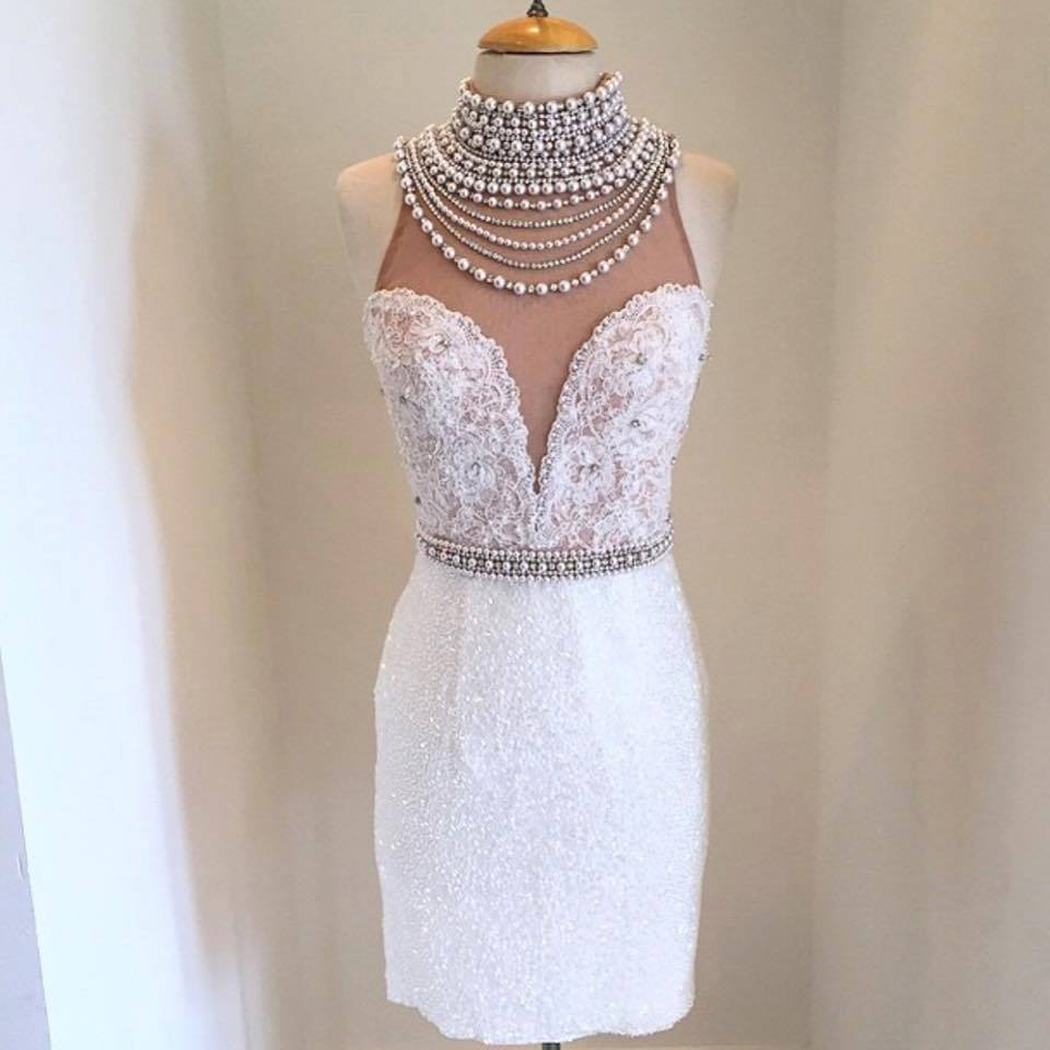 sparkly white party dress