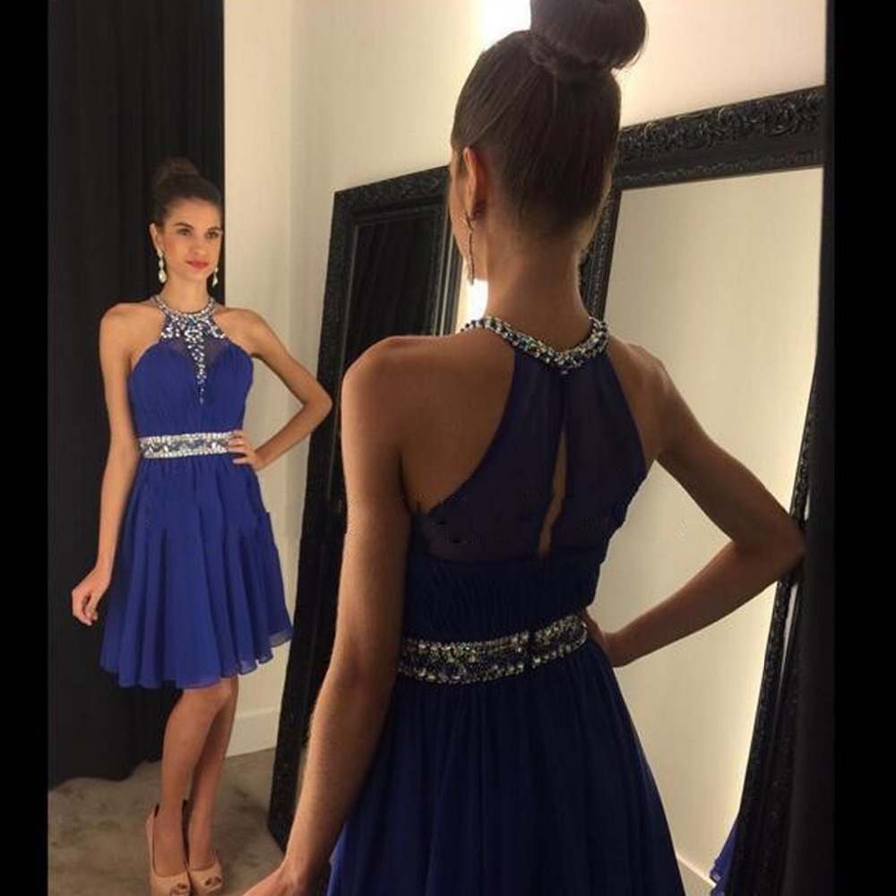 Royal Blue Homecoming Dress,simple Homecoming Dresses,beading Homecoming Gowns,short Prom Gown,sweet 16 Dress,bling Homecoming Dresses,chiffon