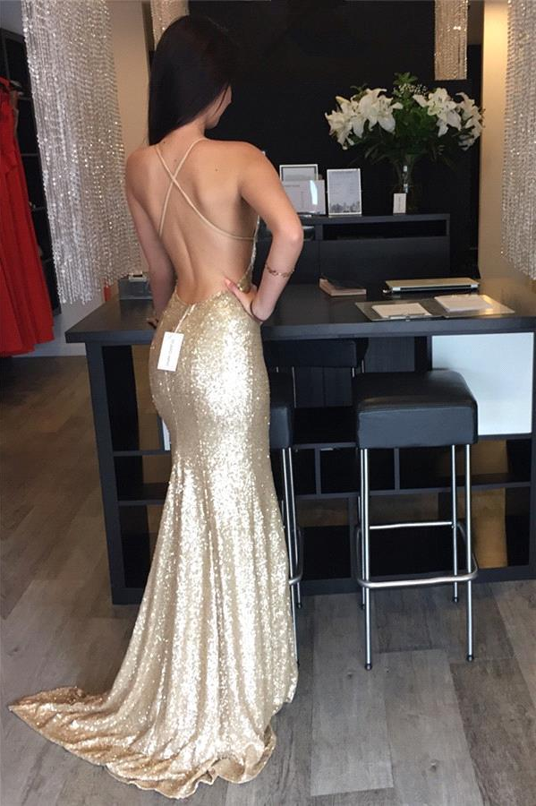 Long-Length Sequin Formal Dresses
