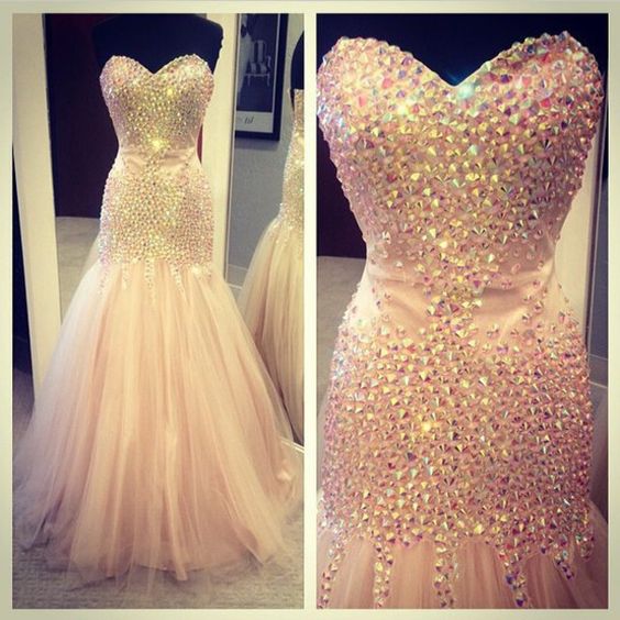 Prom Gown,prom Dresses,sparkle Evening Gowns,mermaid Formal Dresses,pink Prom Dresses 2016,tulle Evening Gowns,prom Gowns