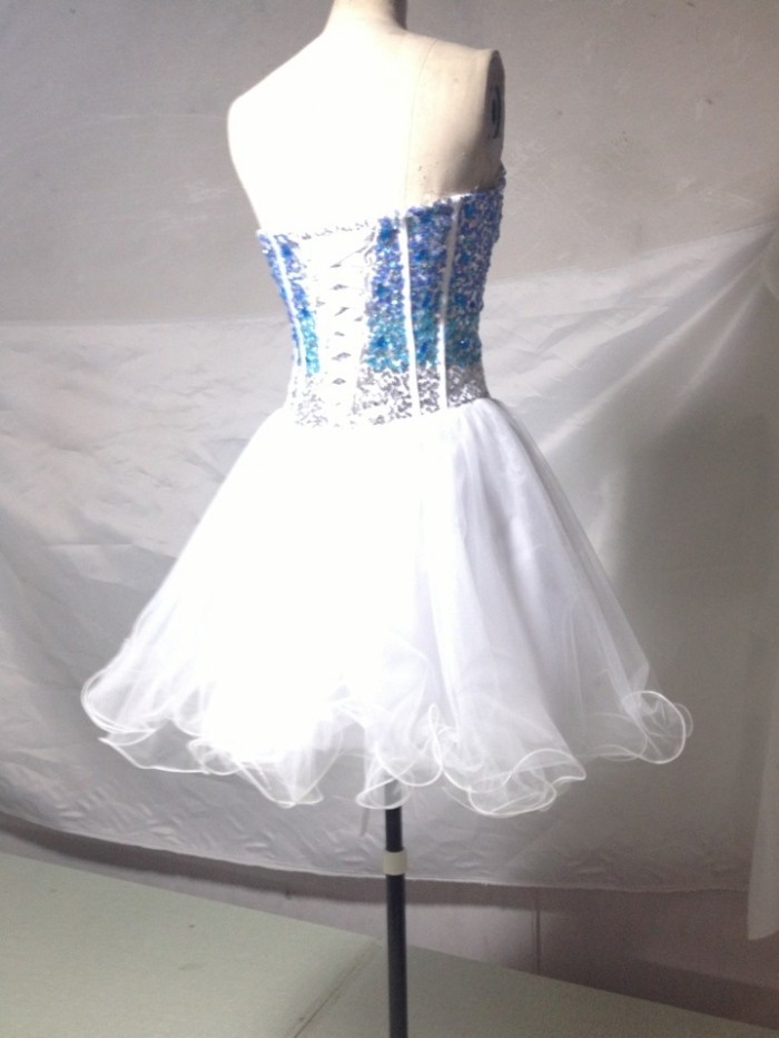 Sparkly Rhinestones White Homecoming Dress main image 0