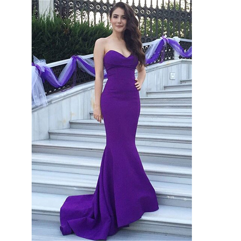 Long Strapless Sweetheart Mermaid Prom Dress