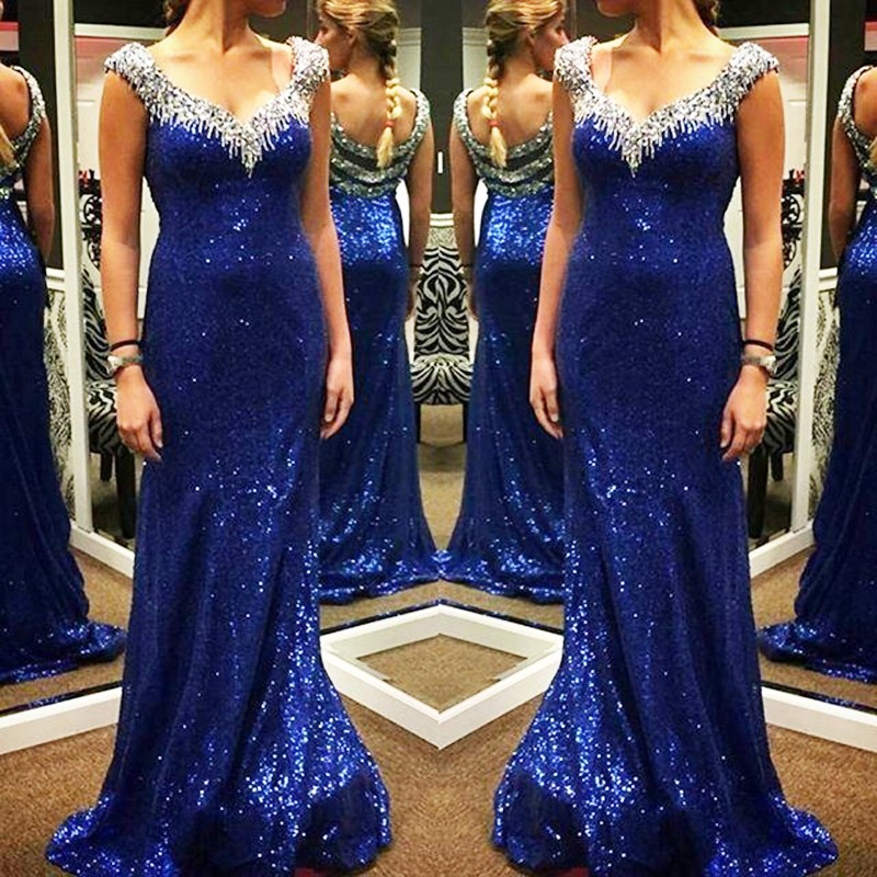 Long-Length Sequin Formal Dresses