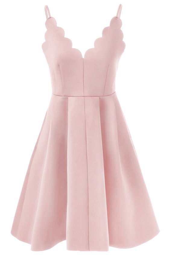 short pink spaghetti strap dress