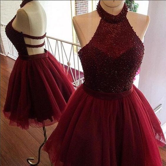 burgundy dress for women