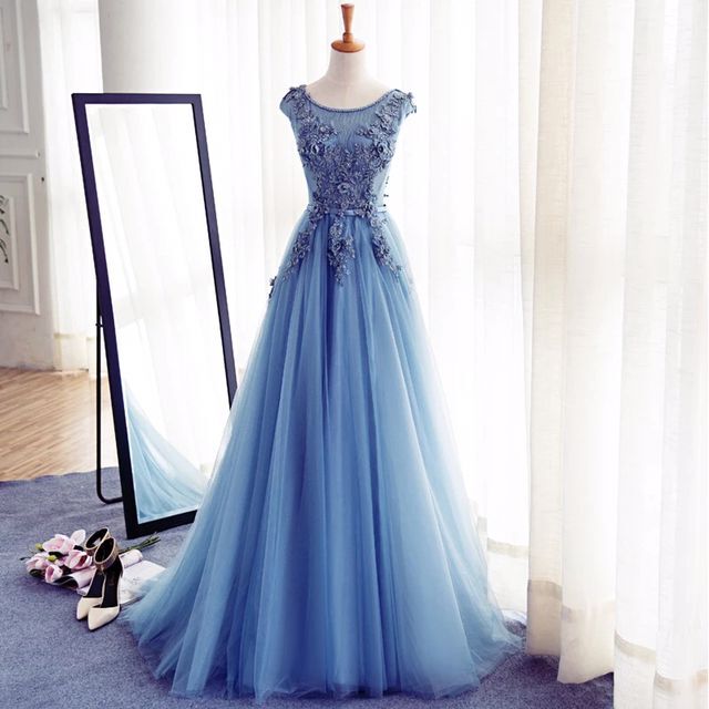 a line prom gown