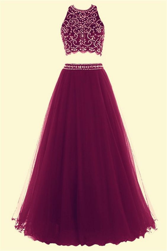 2 Piece Prom Gown,two Piece Prom Dresses,burgundy Evening Gowns,2 Pieces Party Dresses,burgundy Evening Gowns,formal Dress For Teens