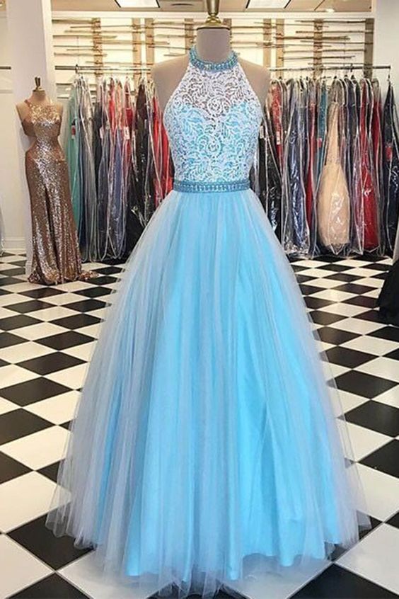 sky blue gown