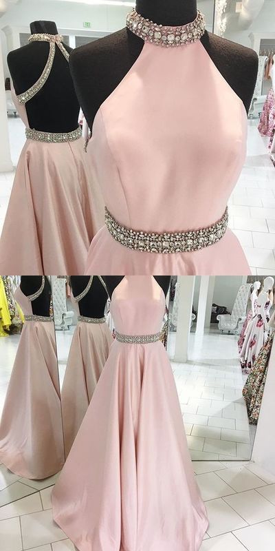 Blush Pink Backless Prom Dresses,open Back Prom Gowns,pink Prom Dresses Long Prom Gown,open Backs Prom Dress,long Evening Gowns