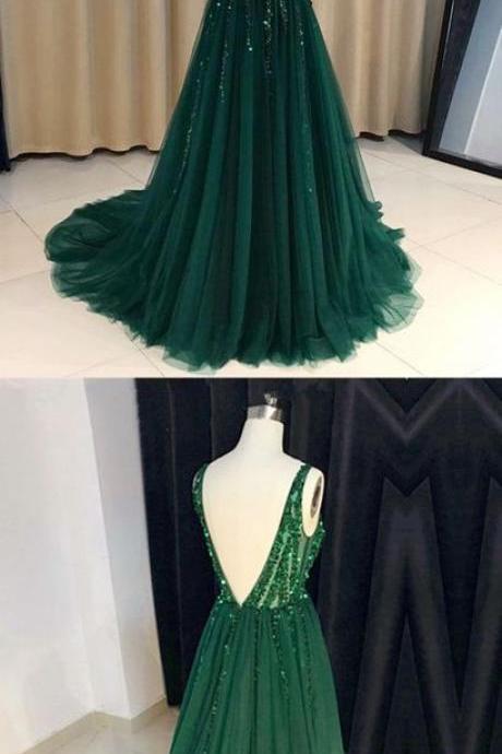Green Prom Dress Long, Prom Dresses, Graduation Party Dresses, Pageant Dresses, Formal Dresses