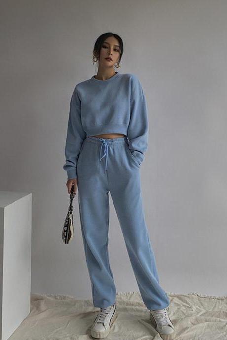Stylish two-piece sets long-sleeved tops + pants
