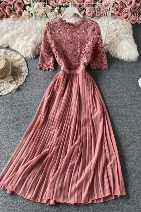 A line chiffon lace short dress fashion dress