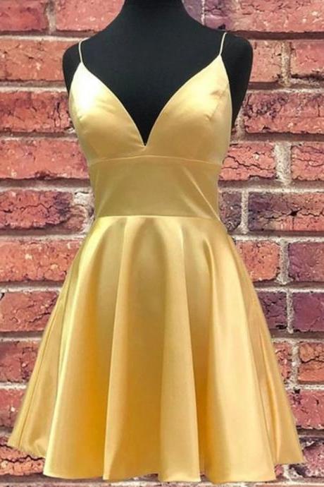 yellow prom dresses short