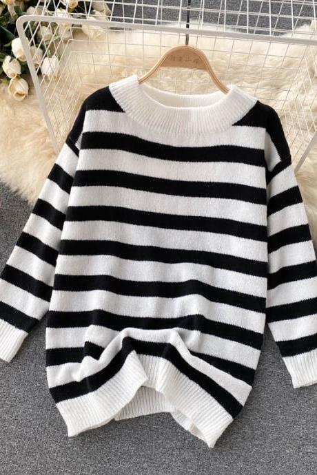 Cute striped long sleeve sweater