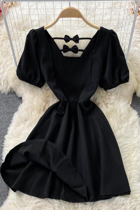 Black A line short dress fashion dress