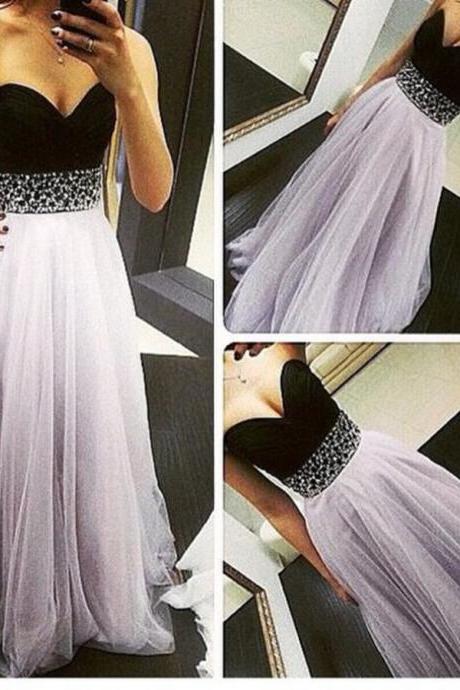 New Fashion Prom Dresses,Lavender Prom Dress,Tulle Formal Gown,Sweetheart Prom Dresses,Black Evening Gowns,Tulle Formal Gown For Teens