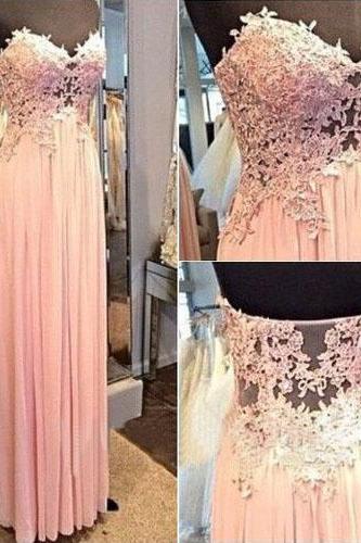 Blush Pink Prom Dresses,A-Line Prom Dress,Lace Prom Dress,Simple Prom Dress,Chiffon Prom Dress,Simple Evening Gowns,Cheap Party Dress,Elegant Prom Dresses,Formal Gowns For Teens