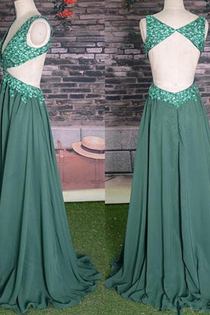 Backless Prom Dresses,Open Back Prom Dress,Straps Prom Gown,Sparkly Prom Gowns,Elegant Evening Dress,Sparkle Evening Gowns,Green Evening Gowns,Sexy Prom Dress