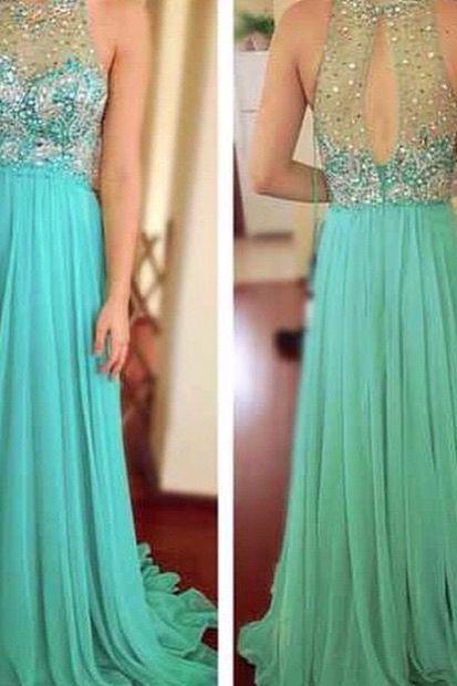 Blue Prom Dresses,A-Line Prom Dress,Beaded Prom Dress,Simple Prom Dress,Chiffon Prom Dress,Simple Evening Gowns,Cheap Party Dress,Elegant Prom Dresses,Beading Formal Gowns For Teens