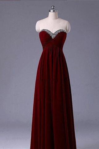 Burgundy Prom Dresses,Wine Red Prom Dress,2016 Prom Dress,Wine Red Prom Dresses,Formal Gown,Simple Evening Gowns,Modest Party Dress,Chiffon Prom Gown For Teens