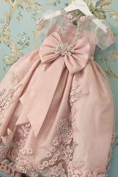 Flower girl Dress,Flower girl Dress Dresses,Cute Flower girl Gowns,Blush Pink Flower girl Dress,Sweet 16 Dress,2015 Style Homecoming Dresses For Teens