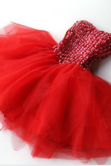 Red Homecoming Dress,Short Homecoming Dresses,Tulle Homecoming Gown,Party Dress,Sparkle Prom Gown,Cocktails Dress,Bling Homecoming Dress