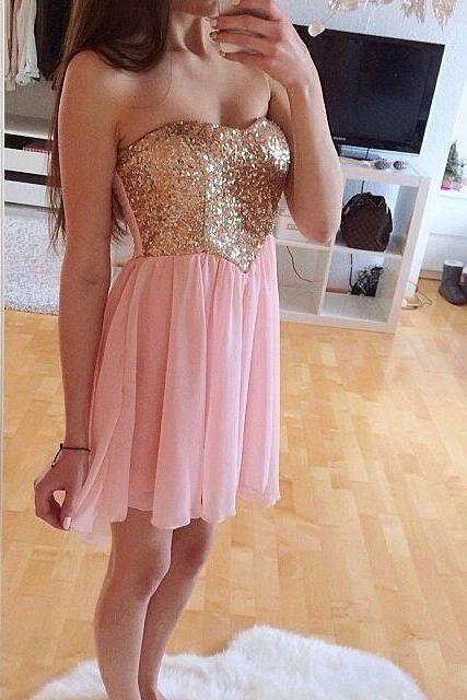 Pink Homecoming Dress,Homecoming Dresses,Beading Homecoming Gowns,Short Prom Gown,Pink Sweet 16 Dress,Homecoming Dress,Cocktail Dress,Evening Gowns