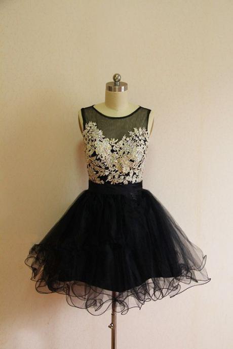 Homecoming Dress,Tulle Homecoming Dress,Cute Homecoming Dress,Lace Homecoming Dress,Short Prom Dress,Black Homecoming Gowns,Beaded Sweet 16 Dress