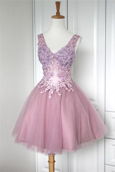 Pink Homecoming Dress,Homecoming Dresses,Lace Homecoming Gowns,Short Prom Gown,Blush Pink Sweet 16 Dress,Homecoming Dress,Cocktail Dress,Evening Gowns