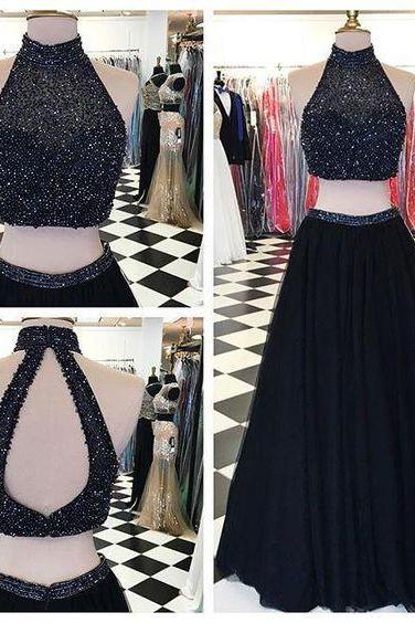 2 Piece Prom Gown,Two Piece Prom Dresses,Evening Gowns,2 Pieces Party Dresses,Evening Gowns,Sparkle Formal Dress,Bling Formal Gowns For Teens
