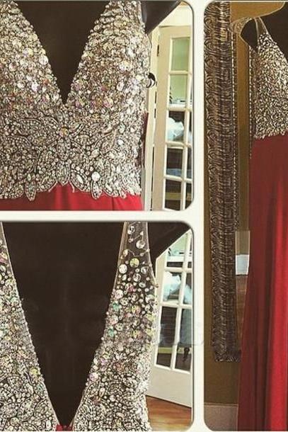 Red Prom Dresses,Open Back Prom Gowns,Backless Prom Dresses,Sparkle Party Dresses,Long Prom Gown,Open Backs Prom Dress,Evening Gowns,Sparkly Formal Gown