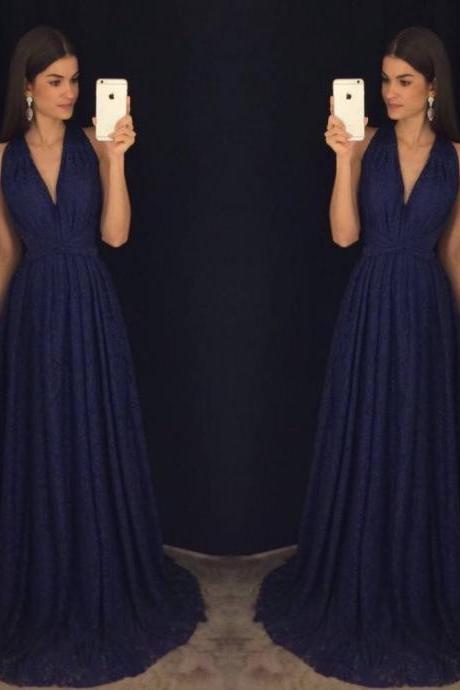 Navy Blue Prom Dresses,Elegant Evening Dresses,Long Formal Gowns,Party Dresses,Chiffon Pageant Formal Dress