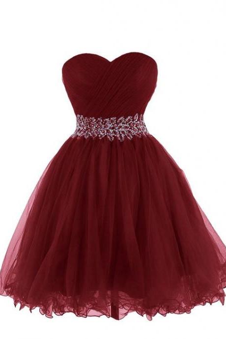 Burgundy Homecoming Dress,Wine Red Homecoming Dresses,Beading Homecoming Gowns,Cute Party Dress,Short Prom Dress,Sweet 16 Dress,Sparkly Homecoming Dresses,New Style Cocktail Gown