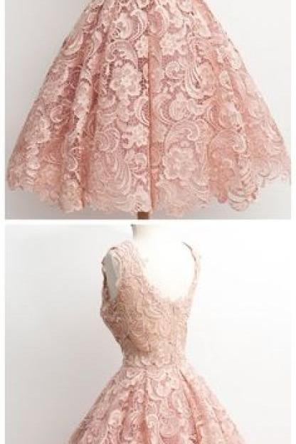 Homecoming Dresses,Lace Homecoming Gowns,Short Prom Gown,Blush Pink Sweet 16 Dress,Homecoming Dress