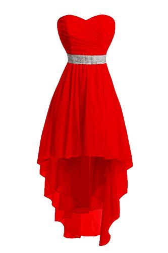 Red Homecoming Dress,High Low Homecoming Dresses,High low Homecoming Gowns,Red Prom Dress,Chiffon Prom Dresses,Sweet 16 Dress,Simple Evening Dresses For Teens
