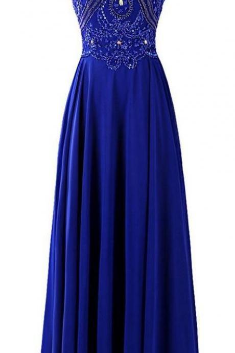 Royal Blue Prom Dresses,Charming Evening Dress,Prom Gowns,Prom Dresses,New Prom Gowns,Chiffon Evening Gown,Party Dresses
