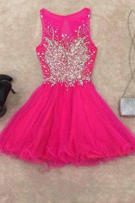 Homecoming Dress,chic prom dresses,short prom gowns,pink homecoming dress,short cocktail dresses 2017,elegant prom gowns