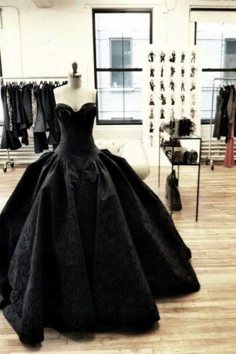 Black Prom Dresses,Sweetheart Prom Dress,Taffeta Prom Dress,Simple Prom Dresses,Formal Gown,Cheap Evening Gowns,Ball Gowns Party Dress,Long Prom Gown For Teens