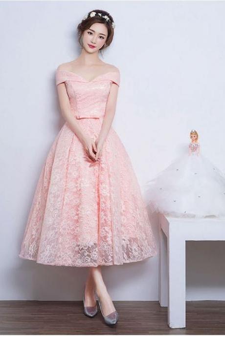 Prom Dresses,Pink Evening Gowns,Lace Formal Dresses,off the shoulder Prom Dresses,Fashion Evening Gown,Beautiful Evening Dress,Pink Formal Dress,lace Prom Gowns