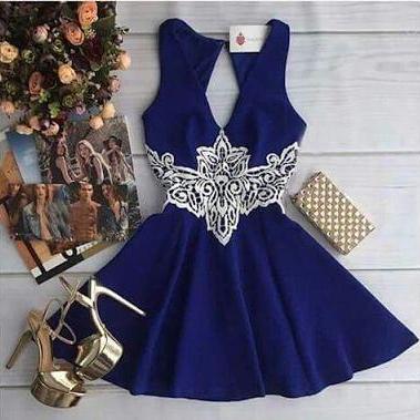 Navy Blue Homecoming Dress, Homecoming Gown,party Dress,prom Dresses ...