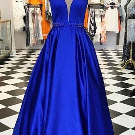 Royal Blue Prom Dresses,long Prom Dresses,a Line Prom Dresses,simple ...