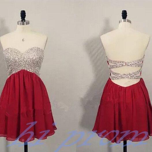 Burgundy Homecoming Dress Beading main image 1