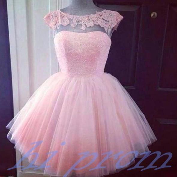 Pink Homecoming Dress,lace..
