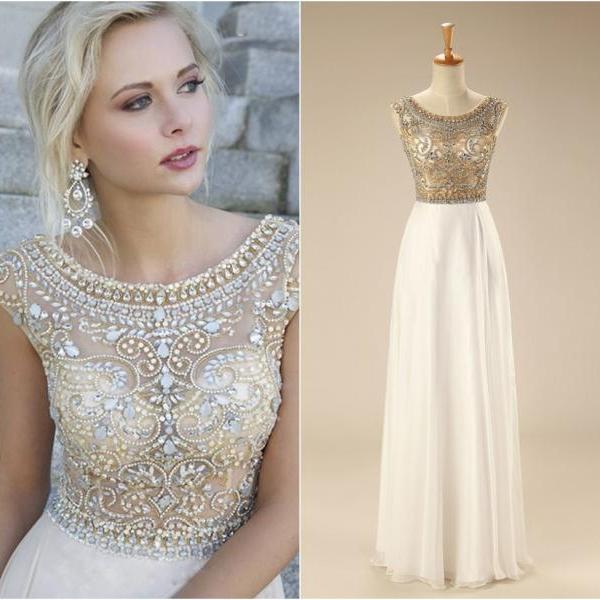 2016 Backless Prom Dresses,Open Back Prom Dress,Crystals Prom Gown ...