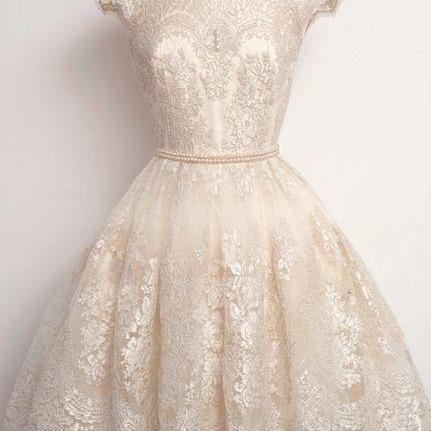 Charming Prom Dress,lace Prom Dress,cap Sleeve Prom Dress,short Prom ...