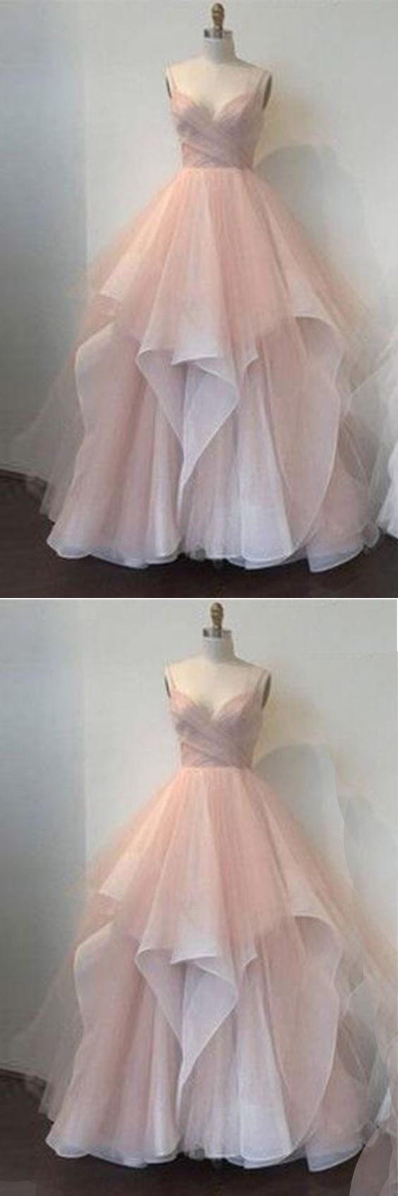 Prom Dresses Pink Lace Backless Long Round Neck Customize Formal Prom ...