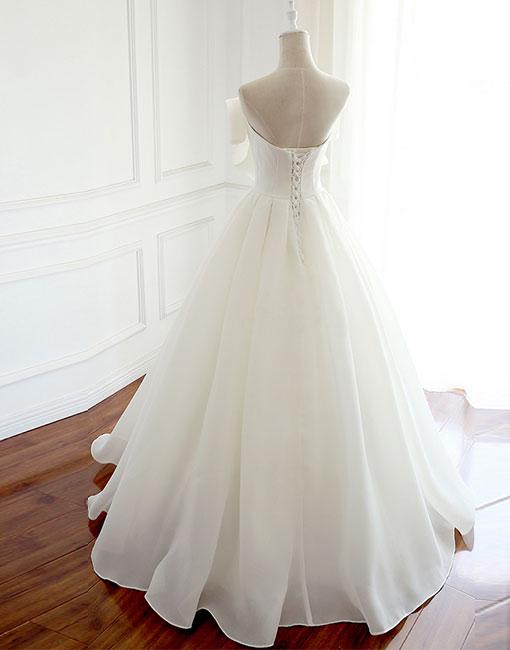 White Bow Long Prom Dress, White Evening Dress P1086 on Luulla