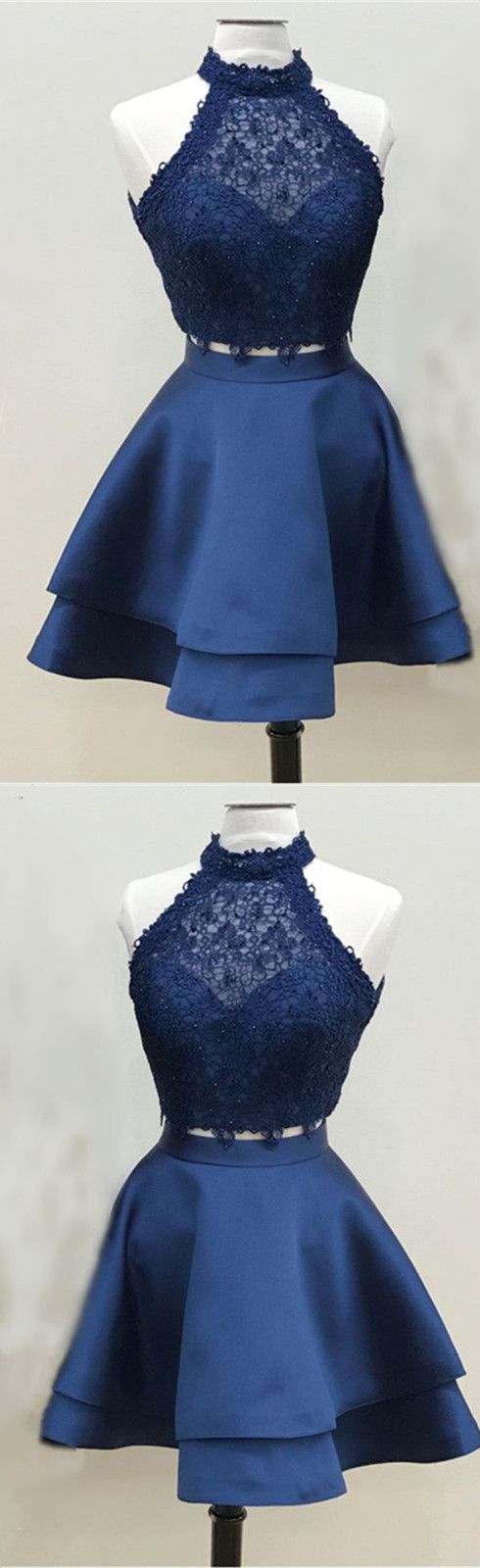 Popular navy two pieces gorgeous mini freshman lovely homecoming prom gown dress,BD0058