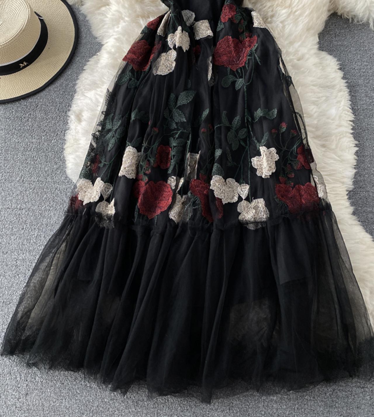 Elegant A-line Black Lace Dress