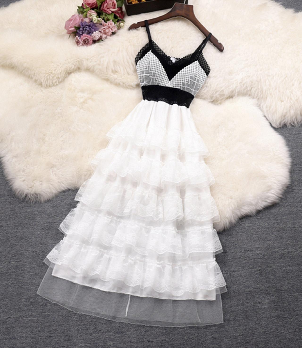 A Line V Neck Lace Short Dress Fashion Dress on Luulla